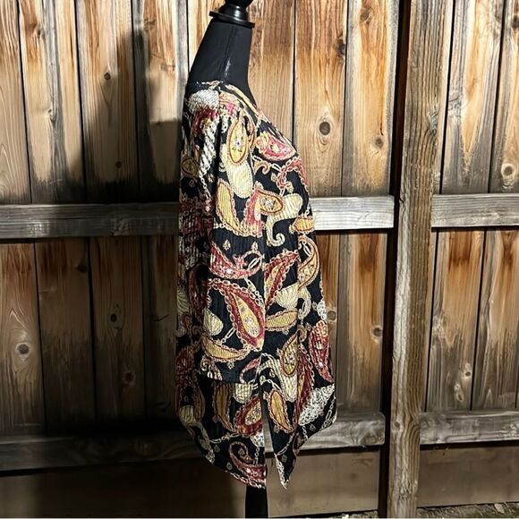 Slinky Brand top slinky asymmetrical paisley black red gold 1X FIRM on PRICE - Picture 4 of 8